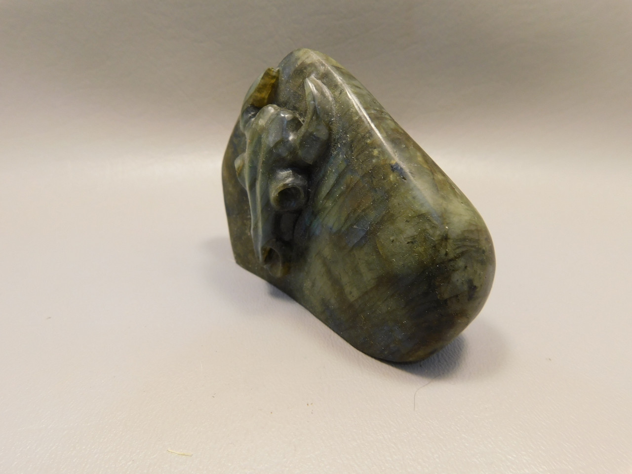 Steer Skull Western Decor Cow Labradorite Stone 3.5 inch Cowboy #O372