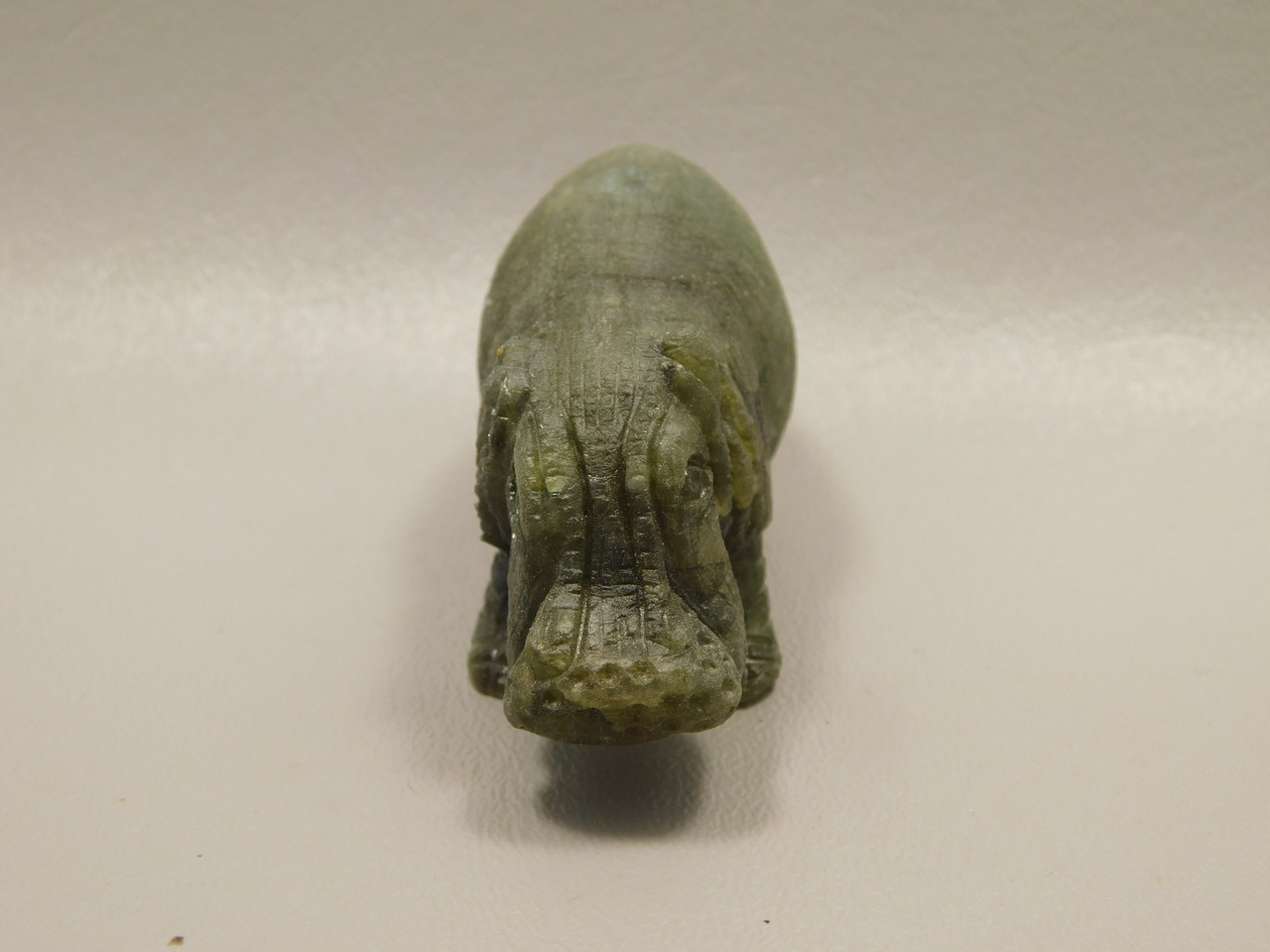 Hippopotamus Figurine Labradorite Carved 3 inch Stone Animal #O1