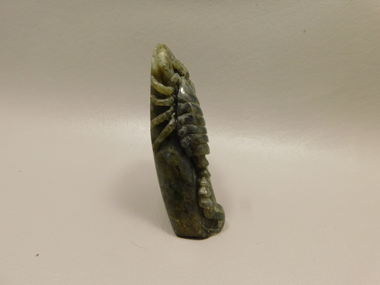 Scorpion Figurine Gemstone Animal Carving Labradorite  #O4