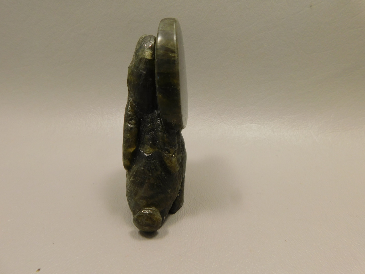 Rabbit Labradorite 2.9 inch Easter Bunny Animal Carving #O255