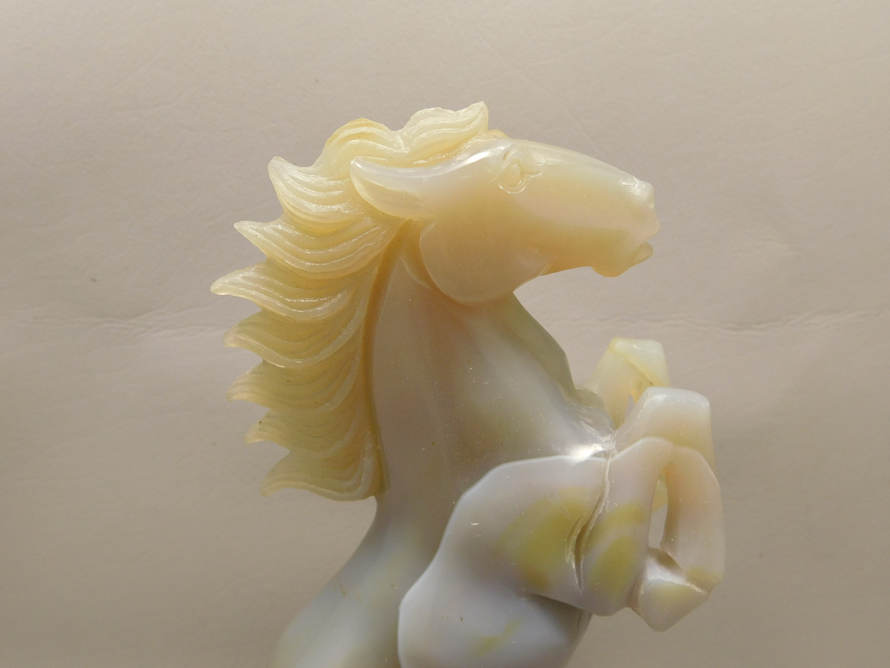 Horse Figurine Gray Agate 8 inch Gemstone Animal Carving #O345