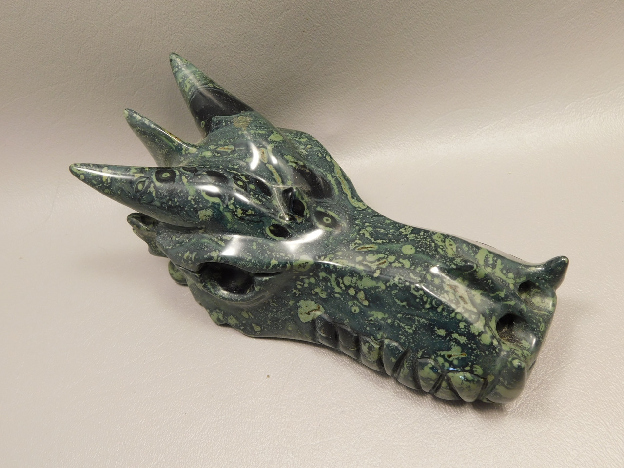 Dragon Head Kabamba Jasper Hand-Carved Fantasy Stone Carving #O410