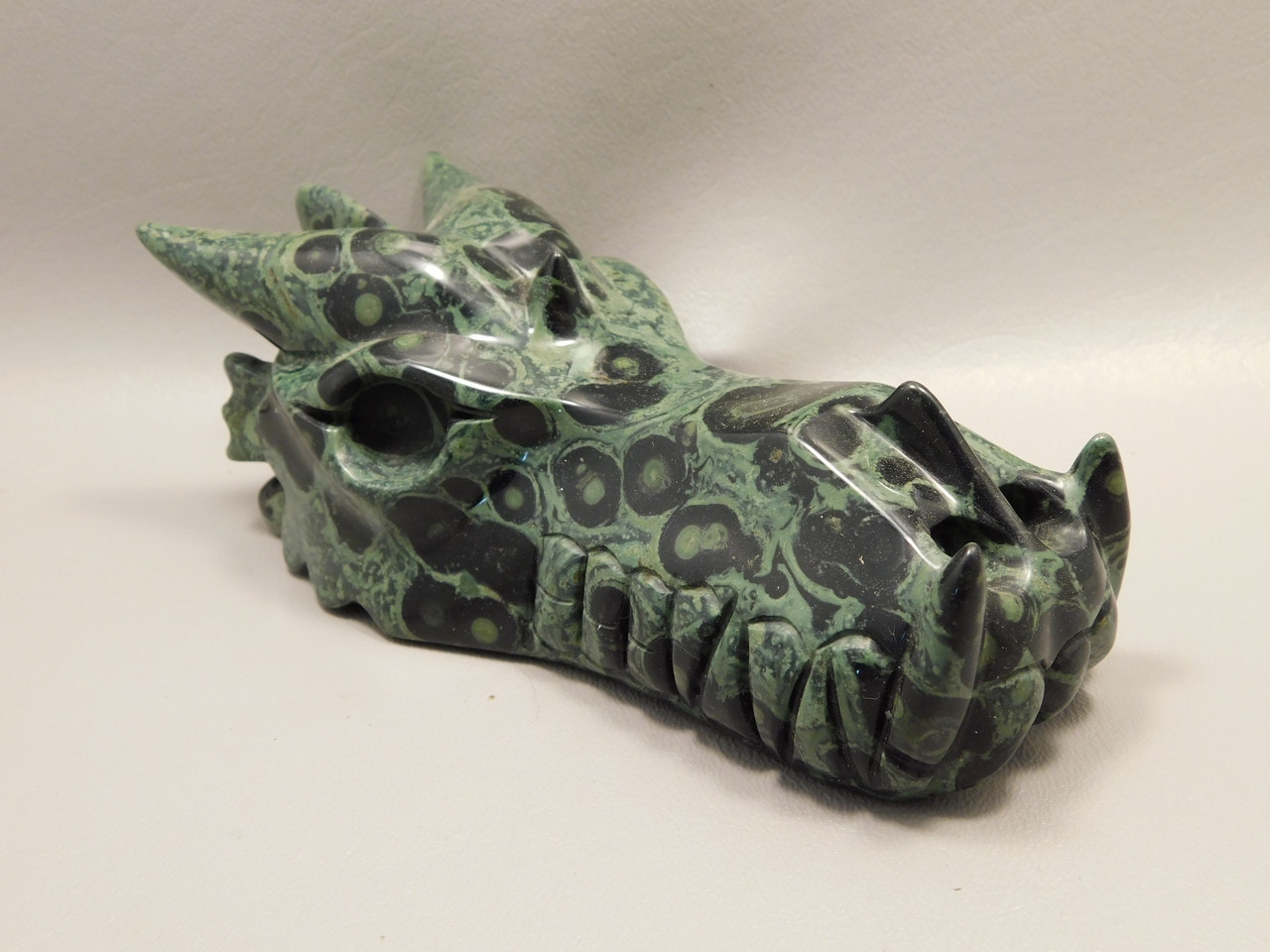 Dragon Head Kabamba Jasper Hand-Carved Fantasy Stone Carving #O136