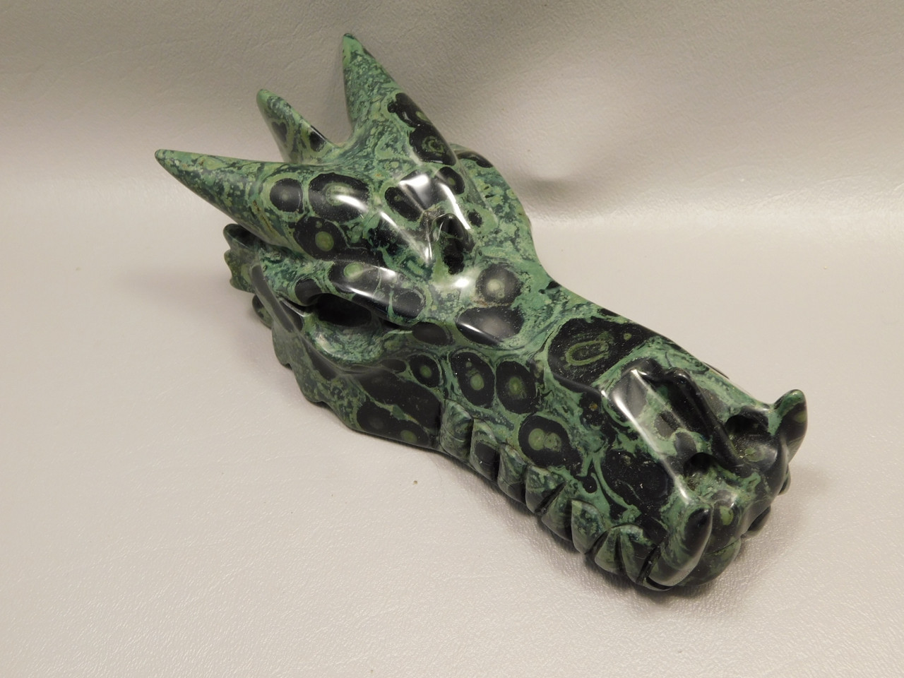 Dragon Head Kabamba Jasper Hand-Carved Fantasy Stone Carving #O136