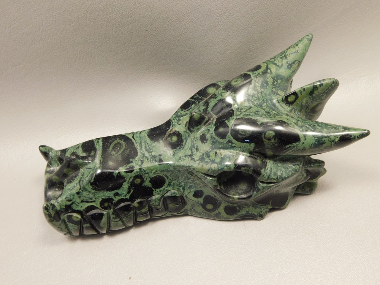 Dragon Head Kabamba Jasper Hand-Carved Fantasy Stone Carving #O136