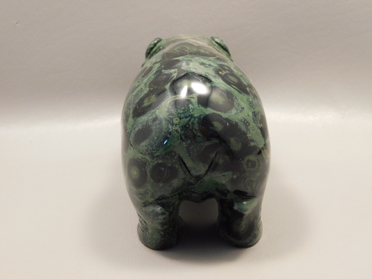 Hippopotamus Stone Figurine 6 inch Kabamba Jasper Animal Carving #O129