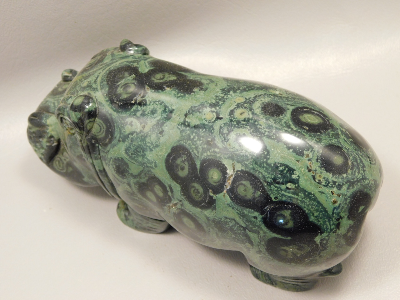Hippopotamus Stone Figurine 6 inch Kabamba Jasper Animal Carving #O127