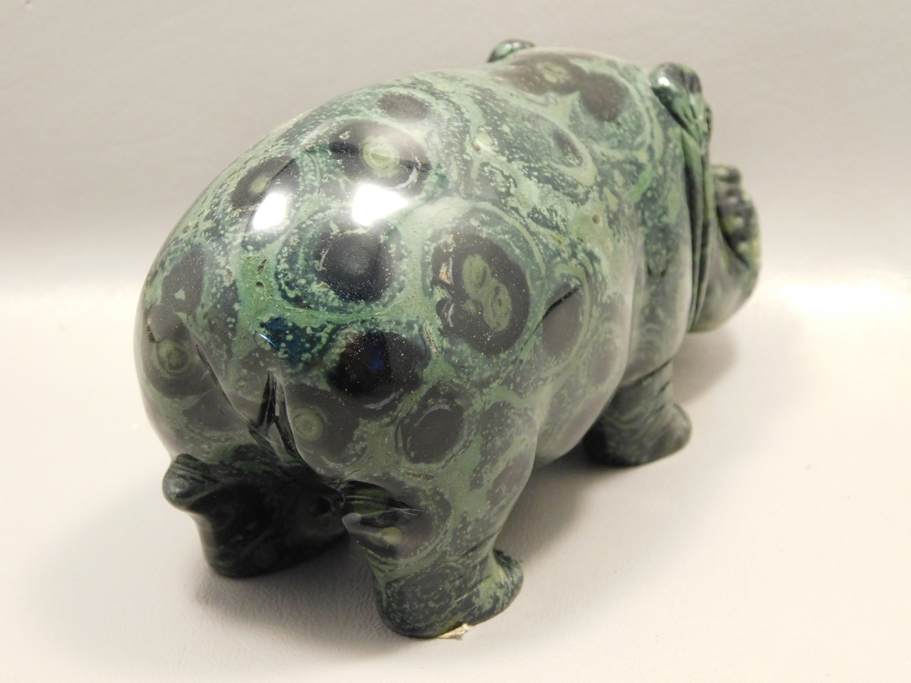 Hippopotamus Stone Figurine 6 inch Kabamba Jasper Animal Carving #O127