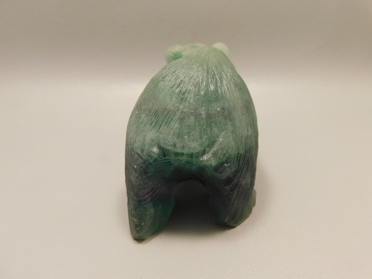 Bear Figurine Gemstone Carved Animal 4 inch Green Fluorite #O432