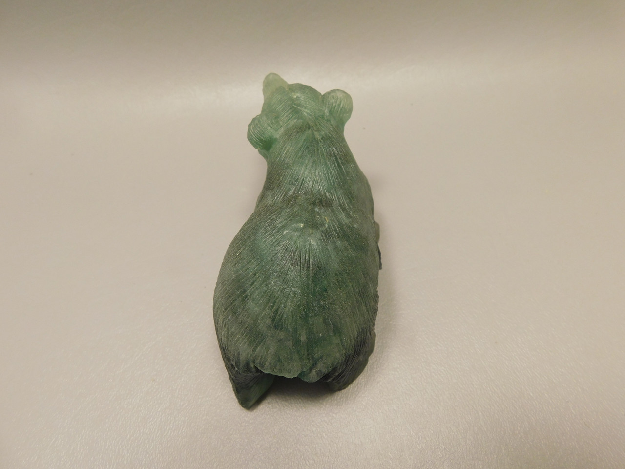 Bear Figurine Gemstone Carved Animal Green Fluorite #O432