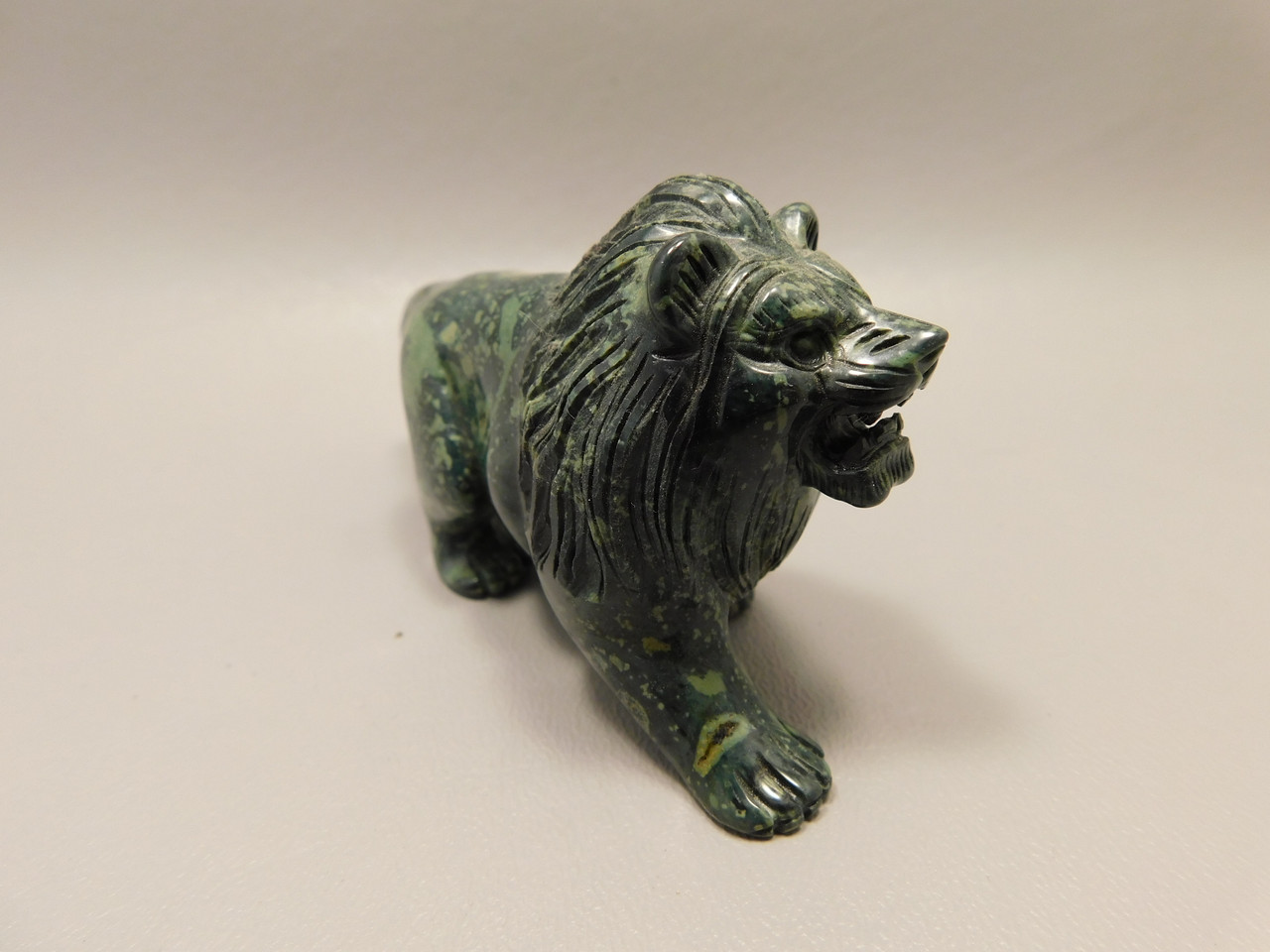 Lion Figurine Carving Kabamba Jasper 4 Inch Stone Animal #O218