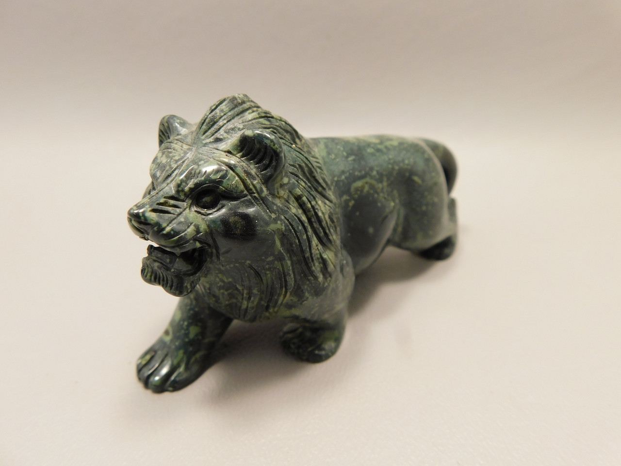 Lion Figurine Carving Kabamba Jasper 4 Inch Stone Animal #O218