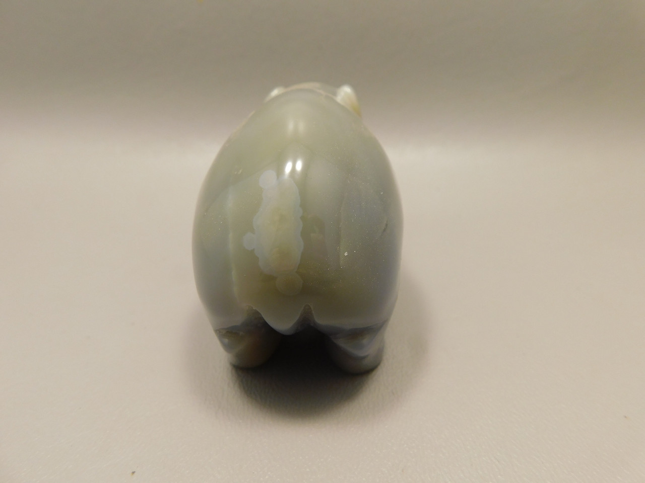 Hippopotamus Figurine Agate 4 inch Gemstone Animal Carving #O510