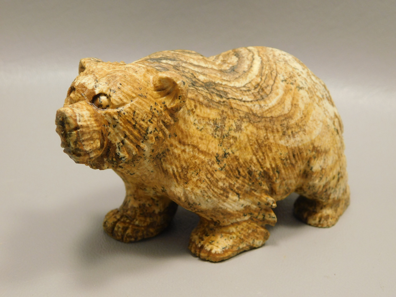 Bear Figurine Brown Stone Animal Carving Kalahari Jasper 4 inch #O48 Bear Figurine Brown Stone Animal Carving Kalahari Jasper 4 inch #O48