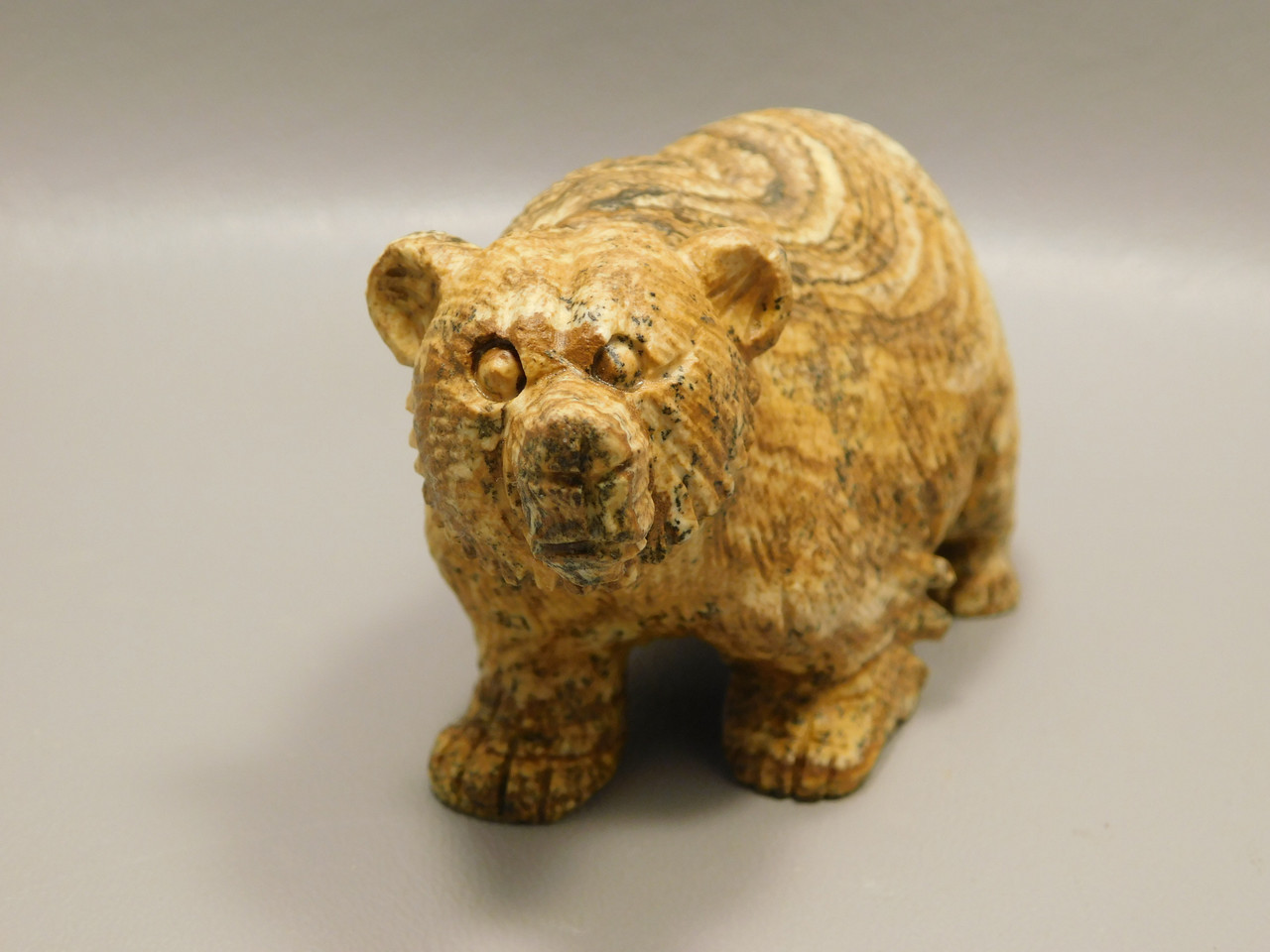 Bear Figurine Brown Stone Animal Carving Kalahari Jasper 4 inch #O48 Bear Figurine Brown Stone Animal Carving Kalahari Jasper 4 inch #O48