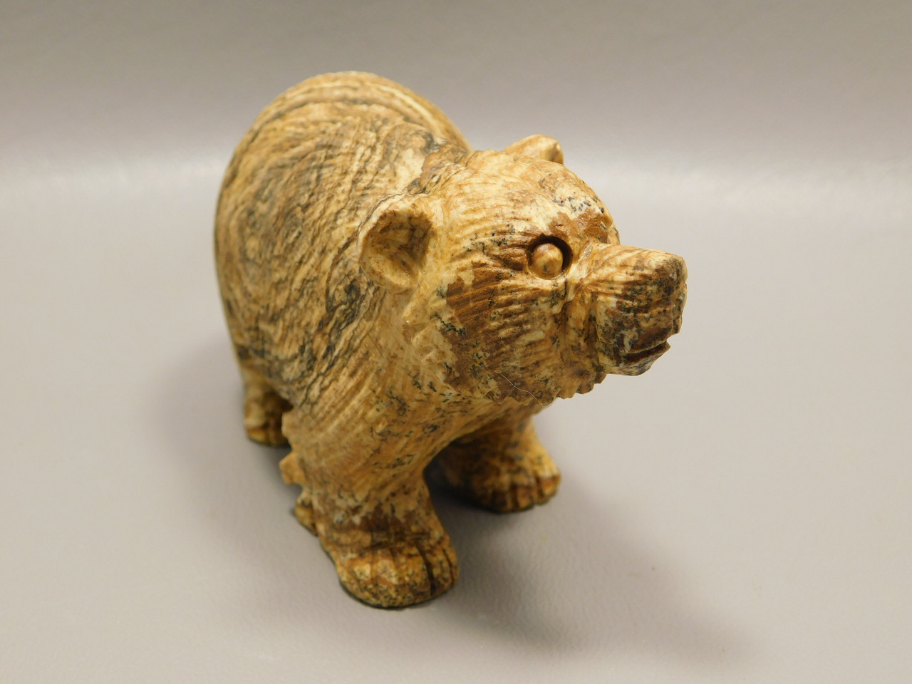 Bear Figurine Brown Stone Animal Carving Kalahari Jasper 4 inch #O48 Bear Figurine Brown Stone Animal Carving Kalahari Jasper 4 inch #O48