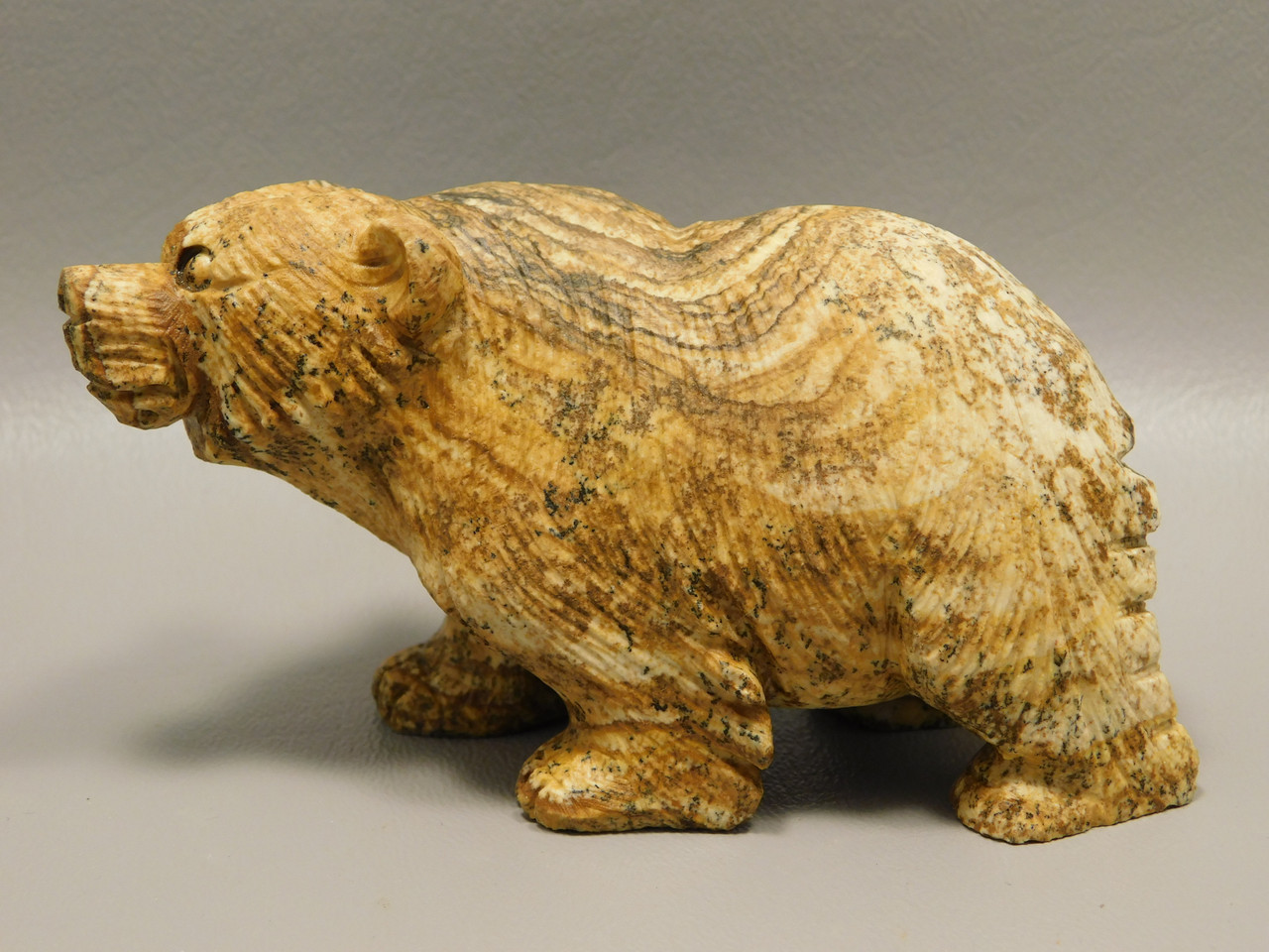 Bear Figurine Brown Stone Animal Carving Kalahari Jasper 4 inch #O48 Bear Figurine Brown Stone Animal Carving Kalahari Jasper 4 inch #O48