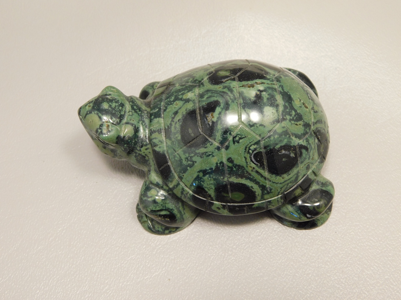 Turtle Figurine Green Kabamba Jasper  3 inch Animal Carving #O2
