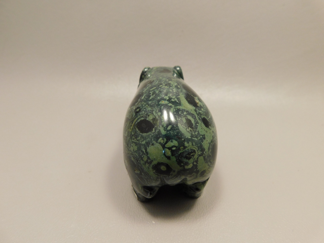 Hippopotamus Stone Figurine 4 inch Kabamba Jasper Animal Carving #O159