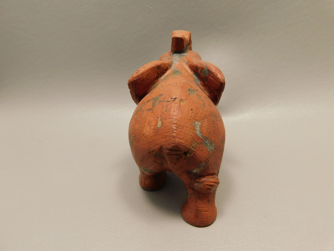 Elephant Figurine Red Jasper 3.75 inch Stone Animal Carving #O464