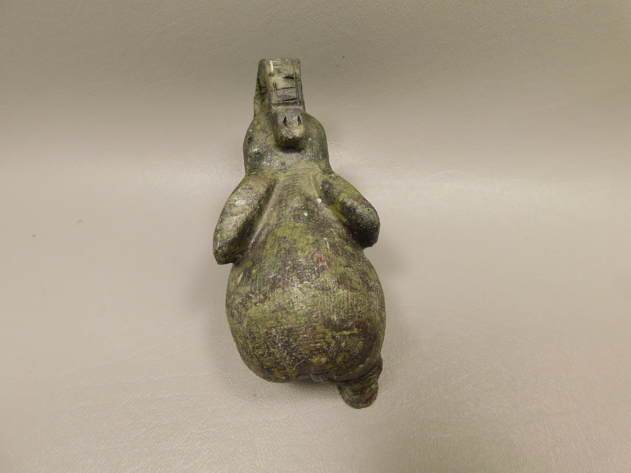 Elephant Figurine Epidote 4 inch Stone Animal Carving #O287