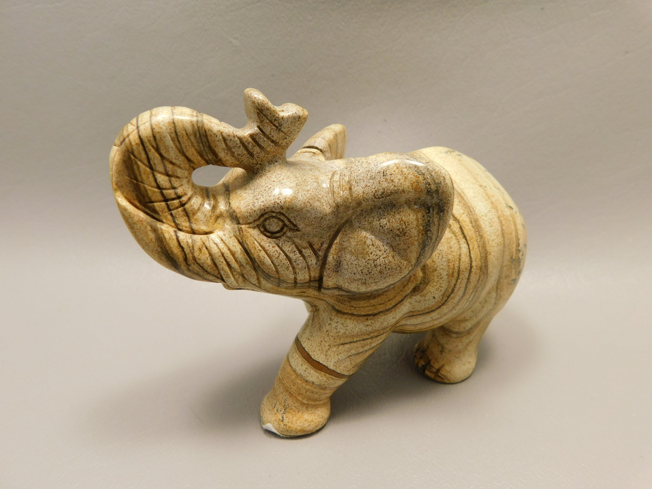 Elephant Figurine 4 inch Kalahari Jasper Animal Carving #O285