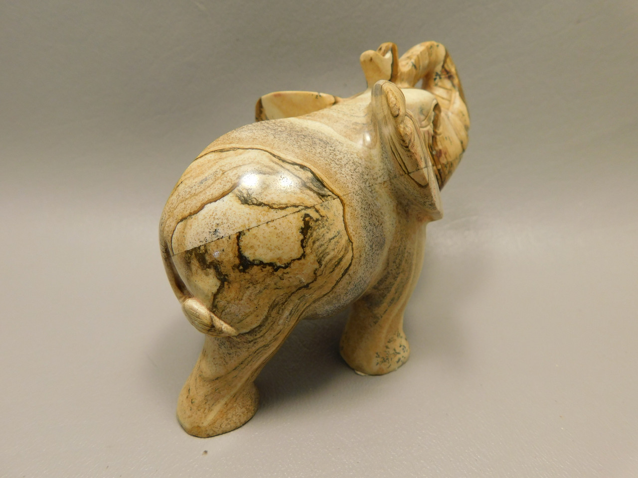 Elephant Figurine 4 inch Kalahari Jasper Animal Carving #O283