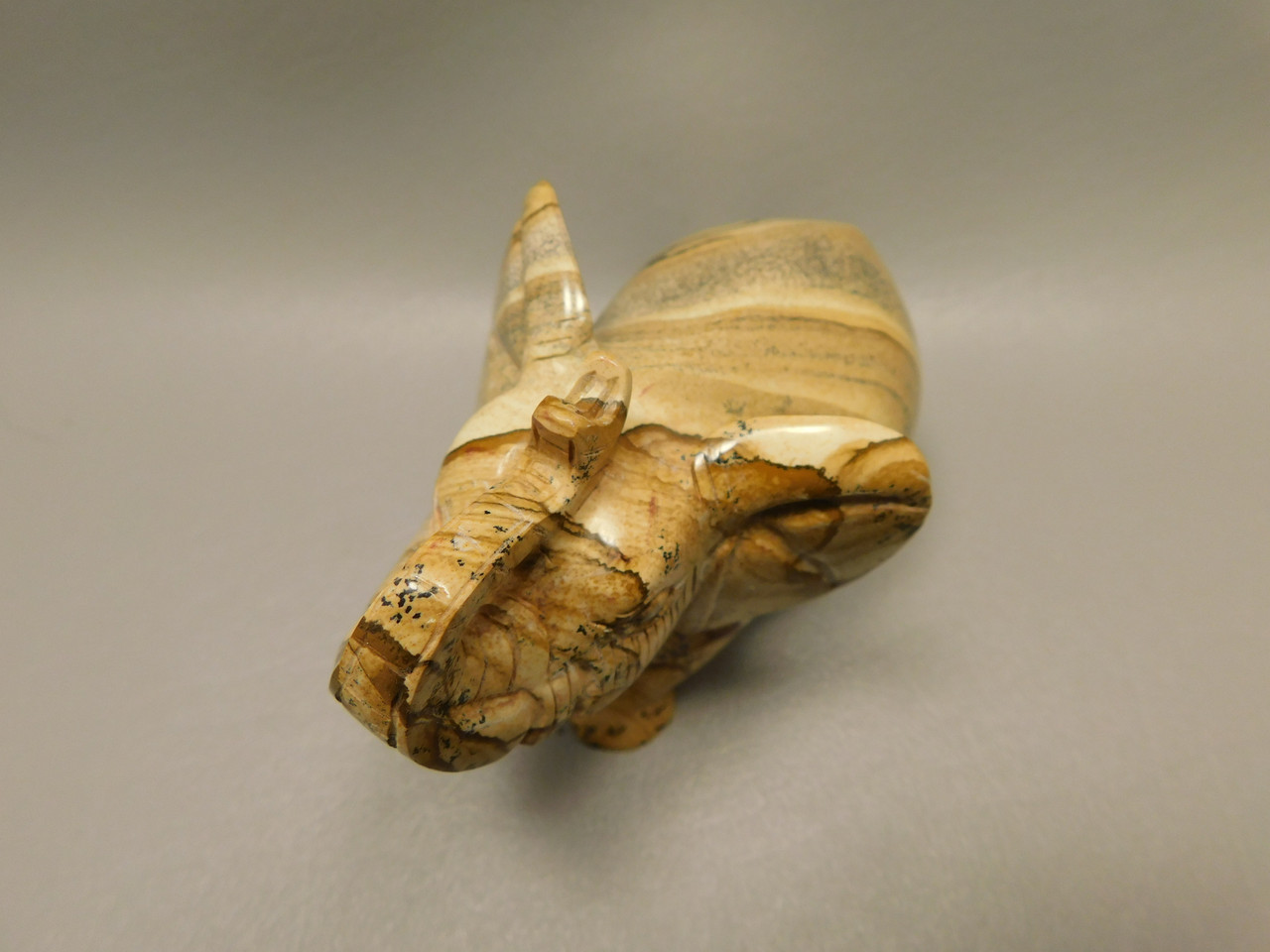Elephant Figurine 4 inch Kalahari Jasper Animal Carving #O283