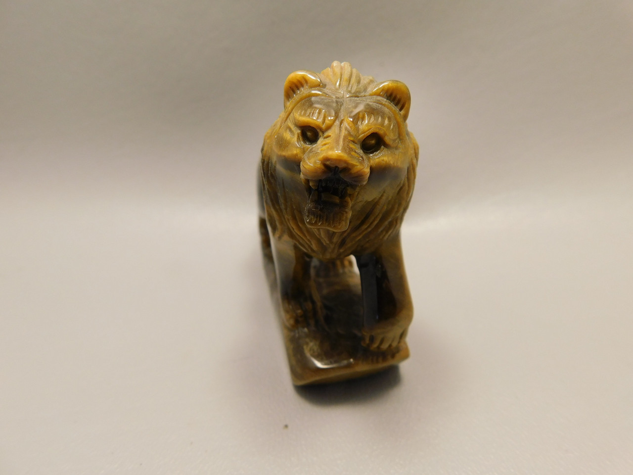 Lion Figurine Carving Kalahari Jasper 3.8 Inch Stone Animal #O347
