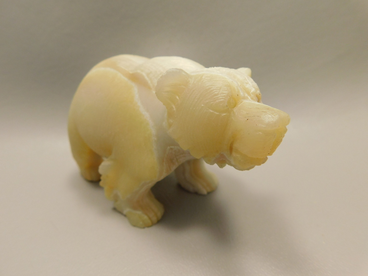 Bear Figurine Stone Animal Carving Agate 4.25 inch #O547
