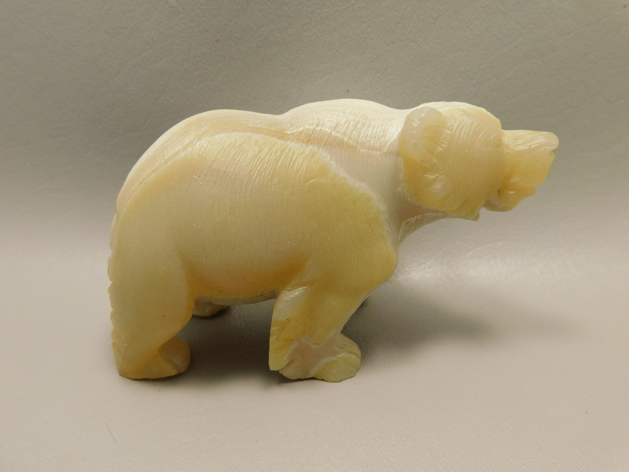 Bear Figurine Stone Animal Carving Agate 4.25 inch #O547