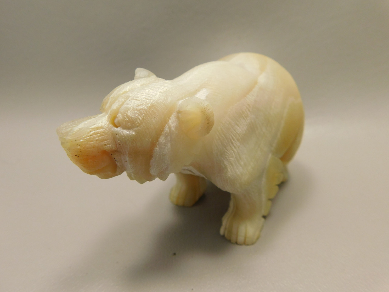 Bear Figurine Stone Animal Carving Agate 4.25 inch #O547