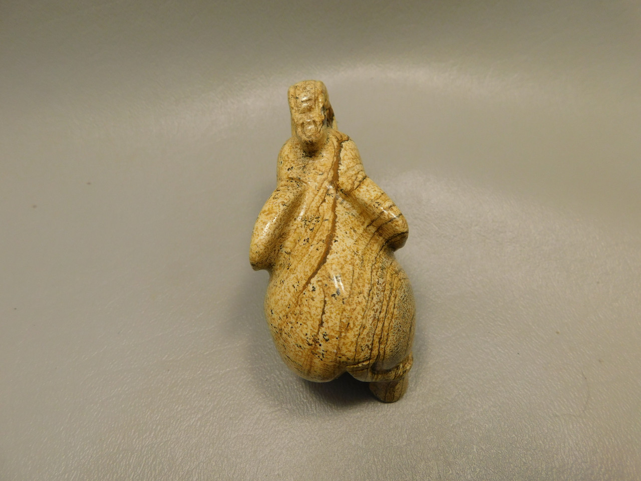 Elephant Figurine Kalahari Picture Jasper Animal Carving #O150
