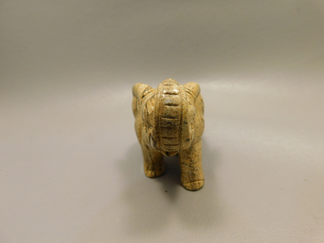 Elephant Figurine Kalahari Picture Jasper Animal Carving #O150