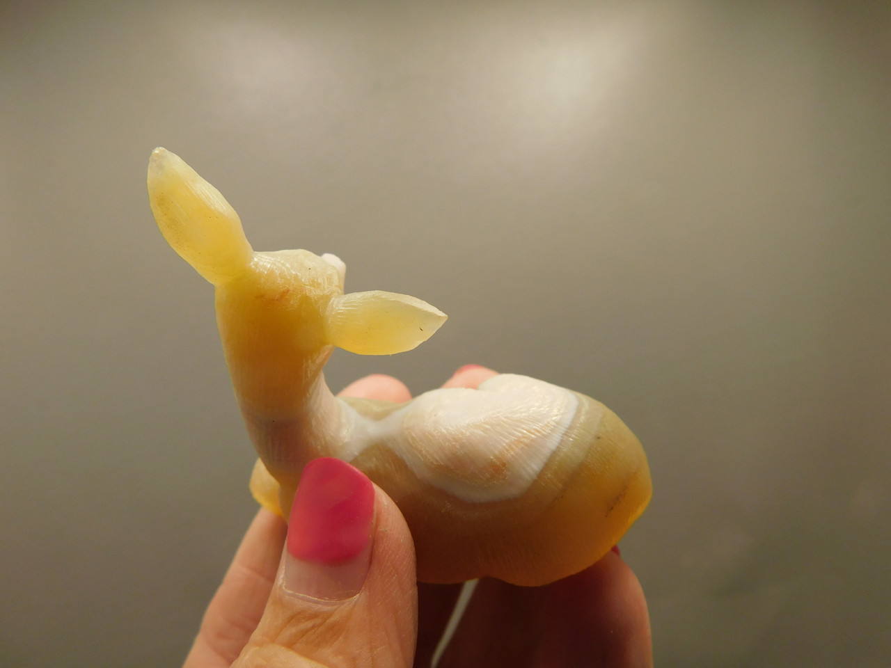Deer Figurine Agate Gemstone Animal Carving #O1