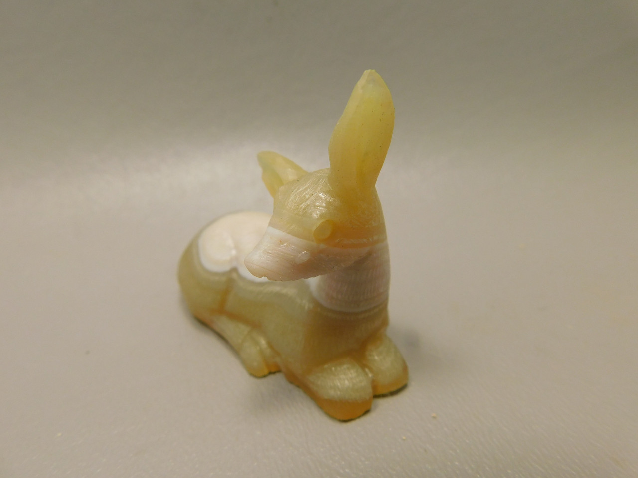 Deer Figurine Agate Gemstone Animal Carving #O1