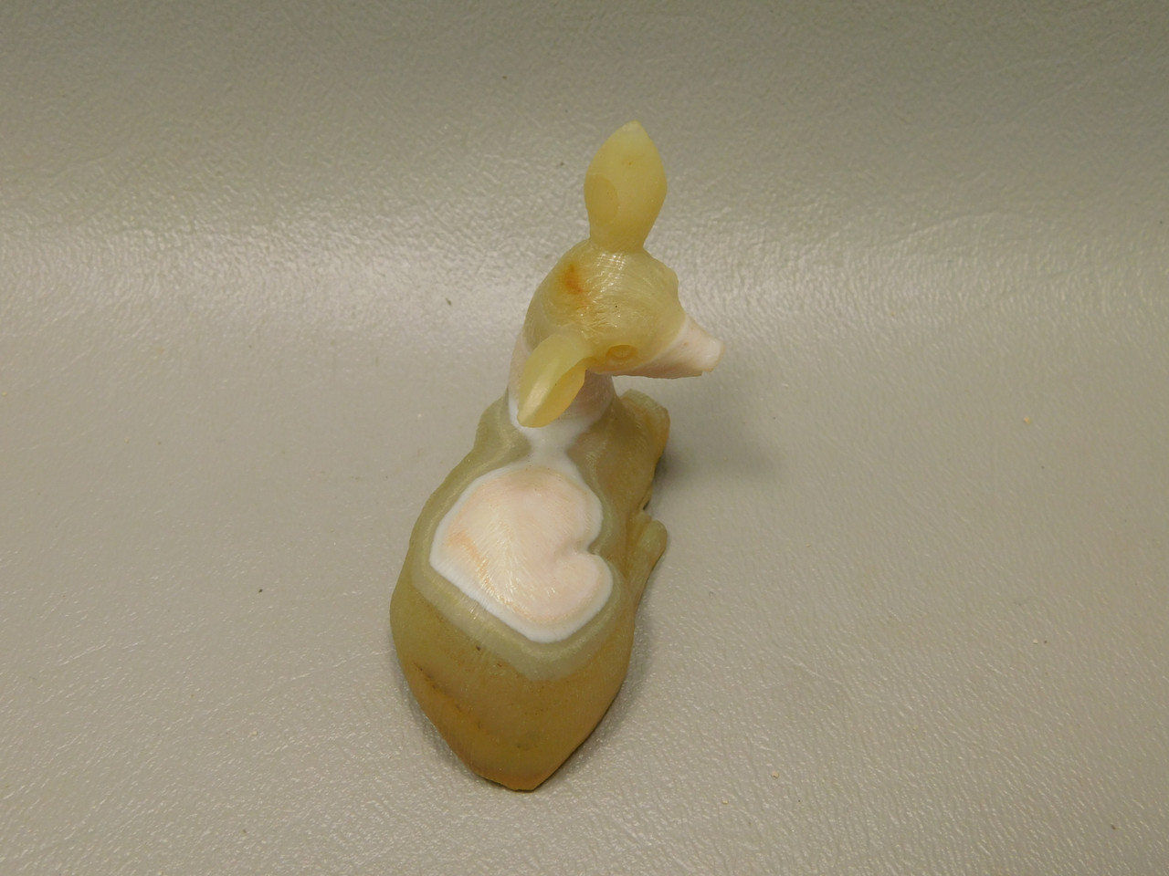 Deer Figurine Agate Gemstone Animal Carving #O1