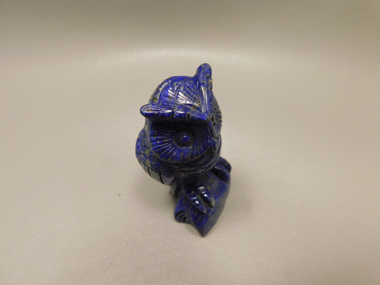 Owl Figurine High Grade Lapis Lazuli 3 inch Animal Carving #O3