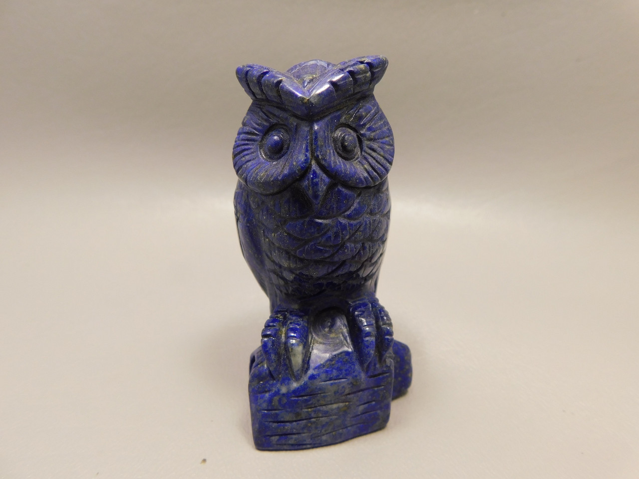 Owl Figurine High Grade Lapis Lazuli 3 inch Animal Carving #O3