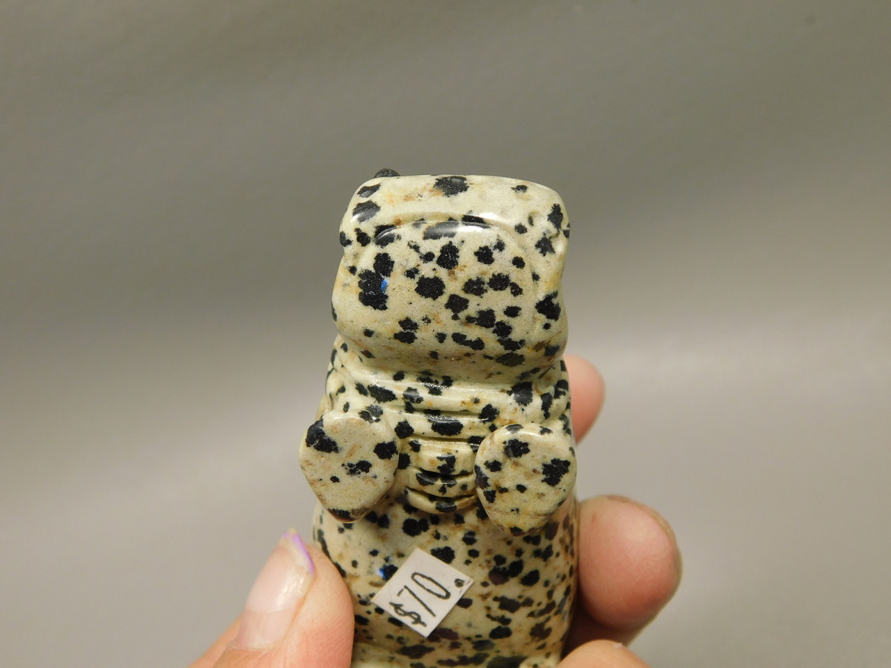 Hippopotamus Figurine Dalmatian Jasper 3 inch Animal Carving #O1