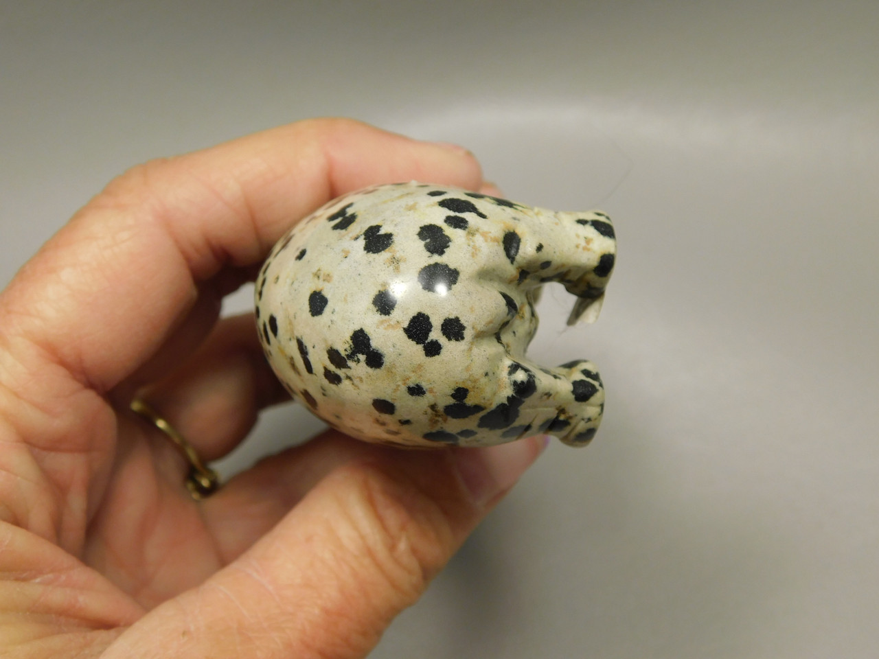 Hippopotamus Figurine Dalmatian Jasper 3 inch Animal Carving #O1