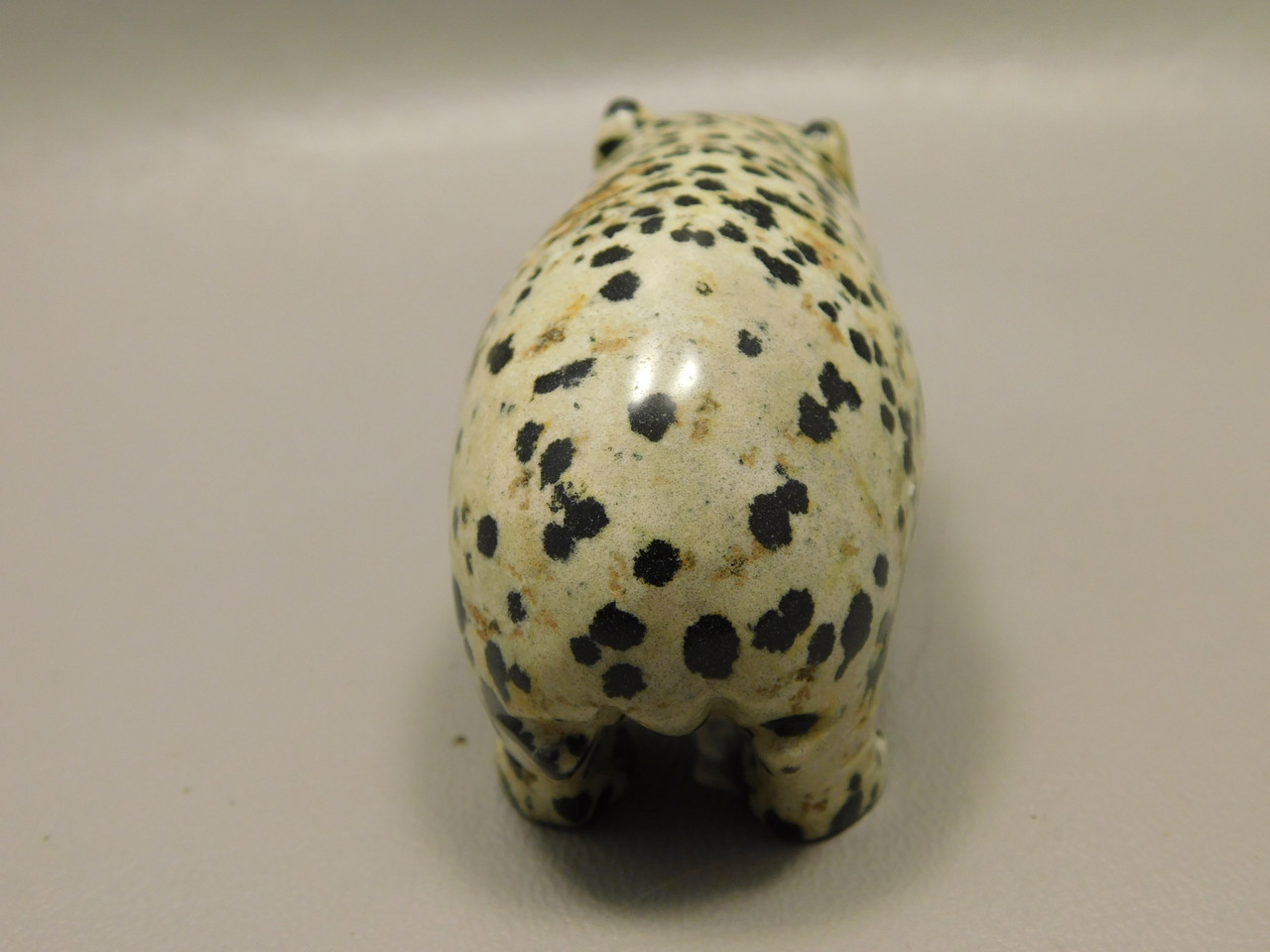 Hippopotamus Figurine Dalmatian Jasper 3 inch Animal Carving #O1