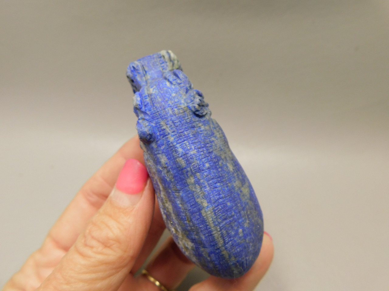 Hippopotamus Figurine Lapis Lazuli 3 inch Animal Carving #O2