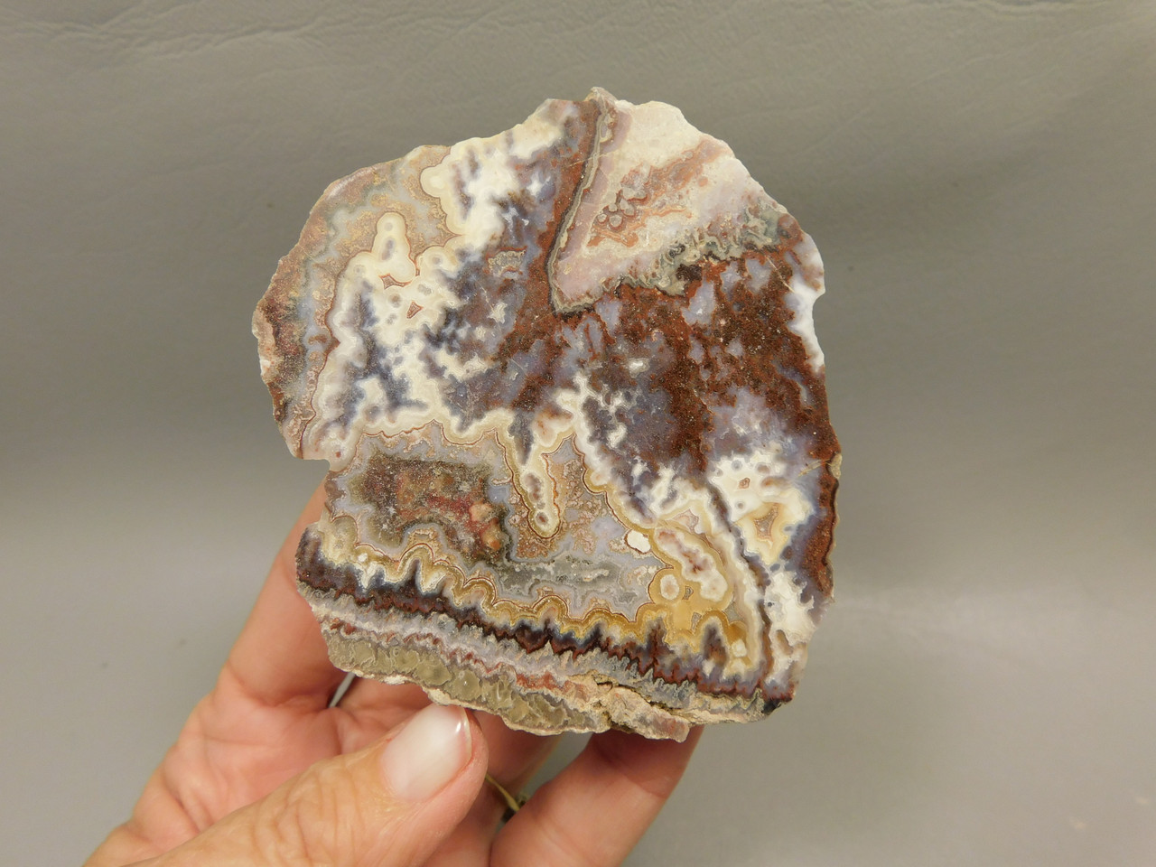 Red Crazy Lace Agate Polished Rock Decorator Stone Mexico #O3
