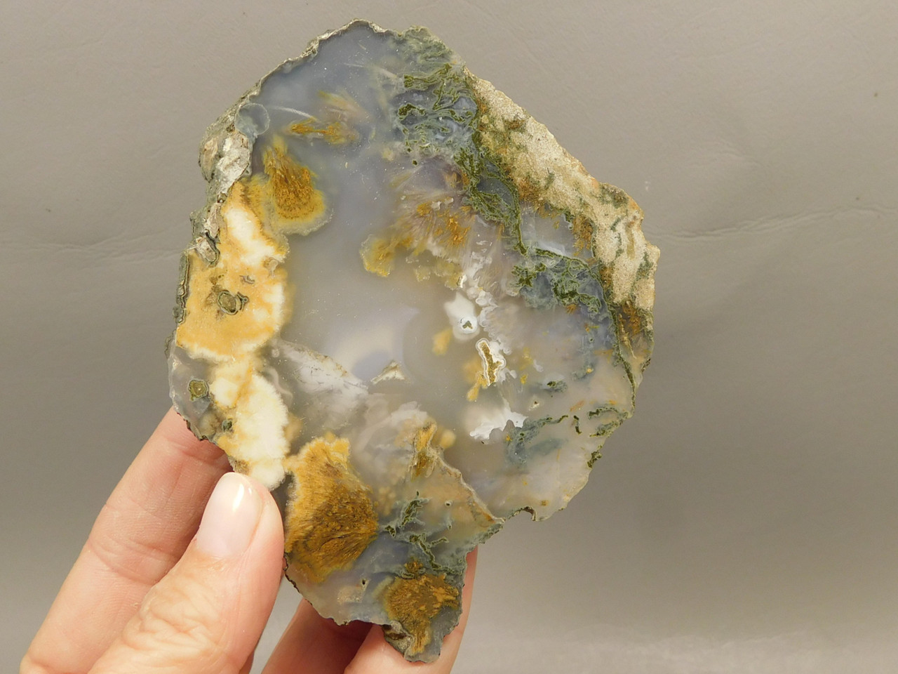 Owls Hole Agate Polished Rock Sagenite Death Valley California #O1