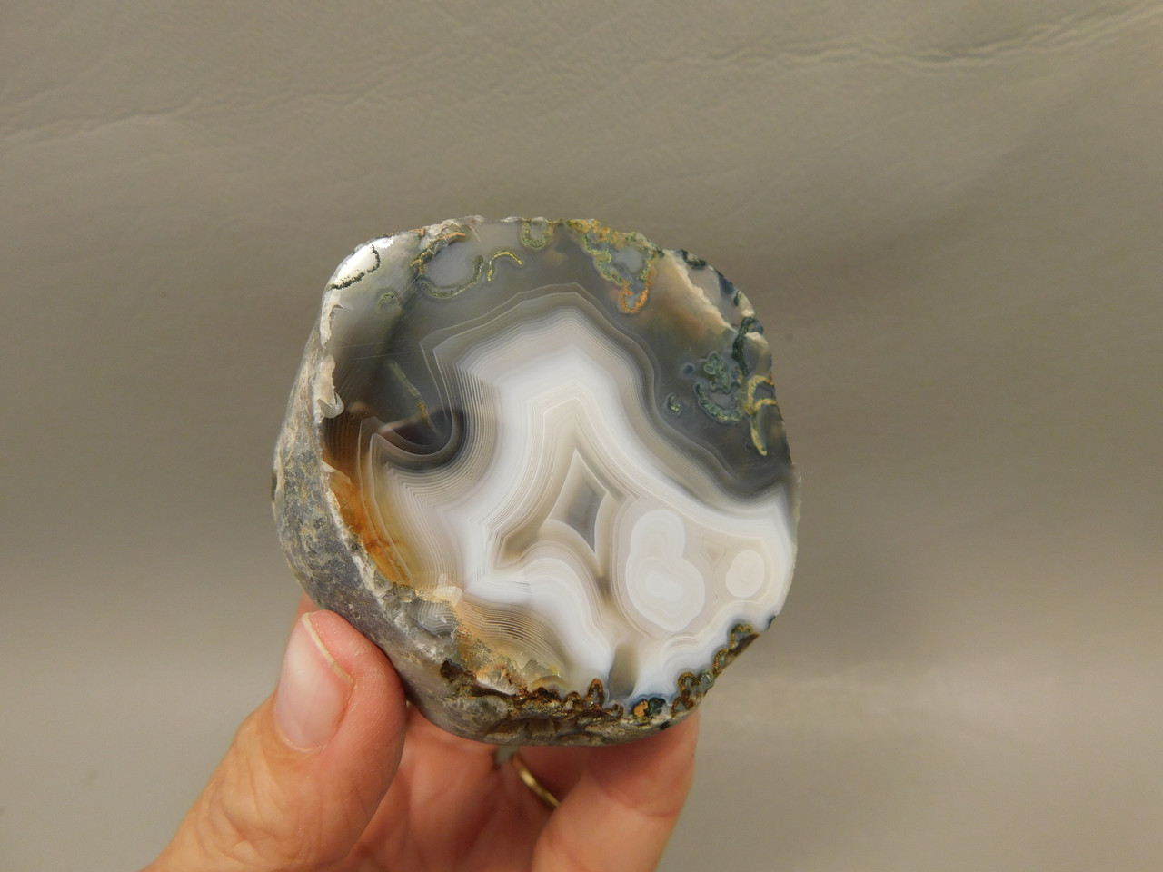 Shadow Agate Polished Stone Botswana Parallax Rock #O12