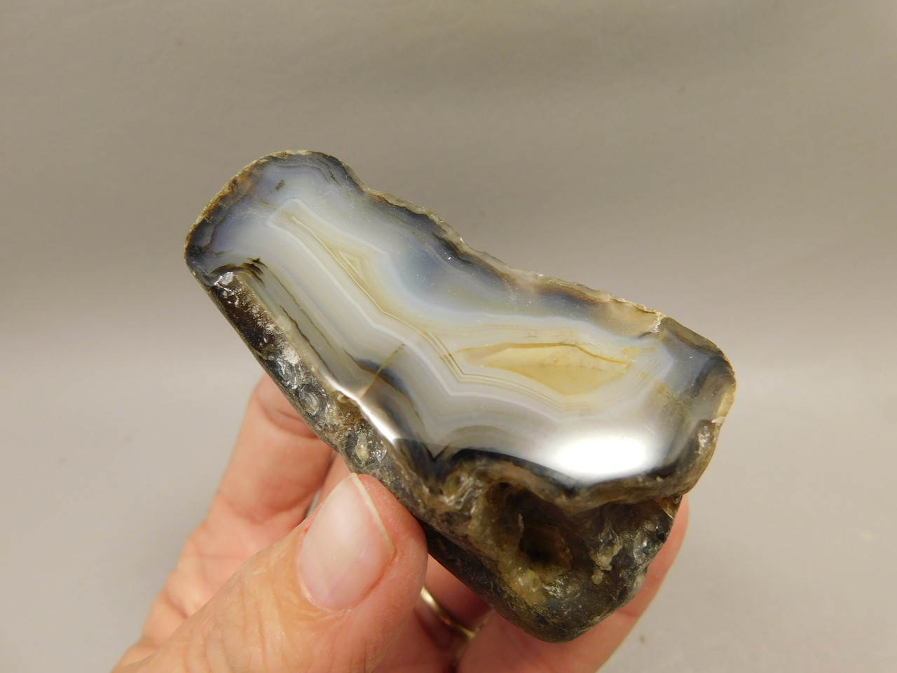 Agate Polished Stone Nodule Collector Rock Mineral #O20