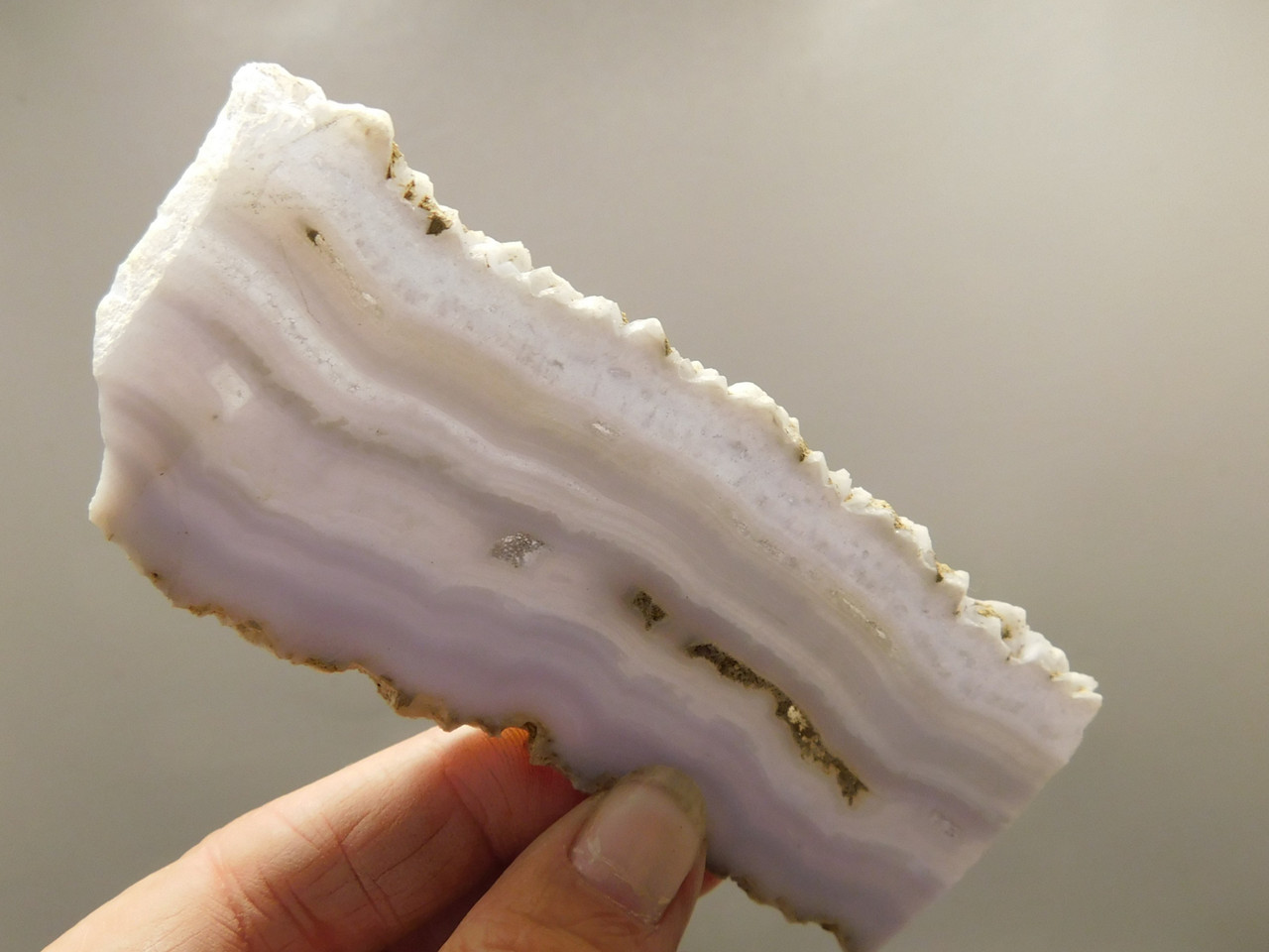 Blue Lace Agate Stone Slab Lapidary Cabbing Rough Rock #O1