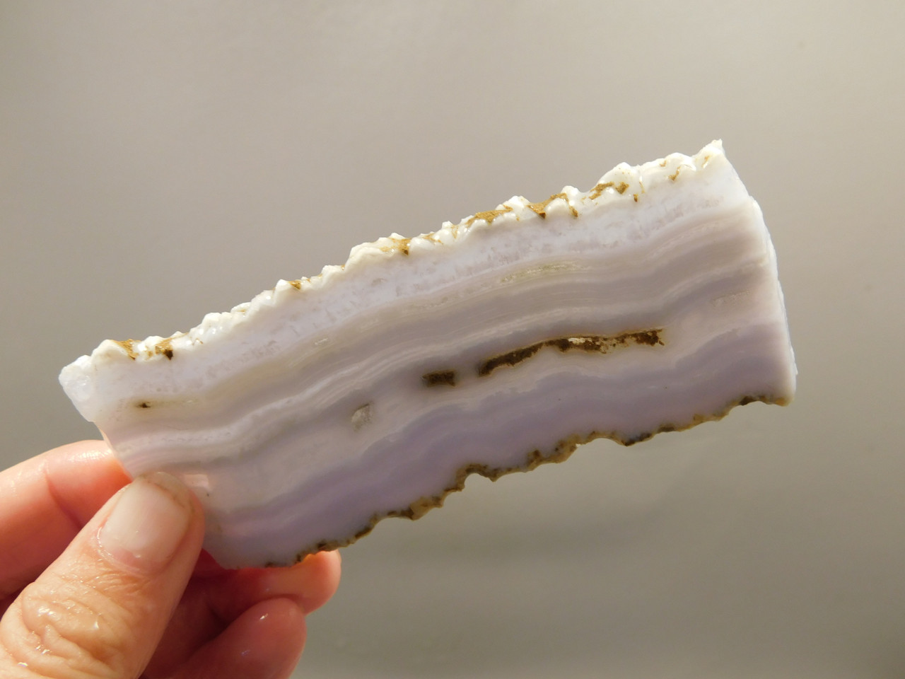Blue Lace Agate Stone Slab Lapidary Cabbing Rough Rock #O1