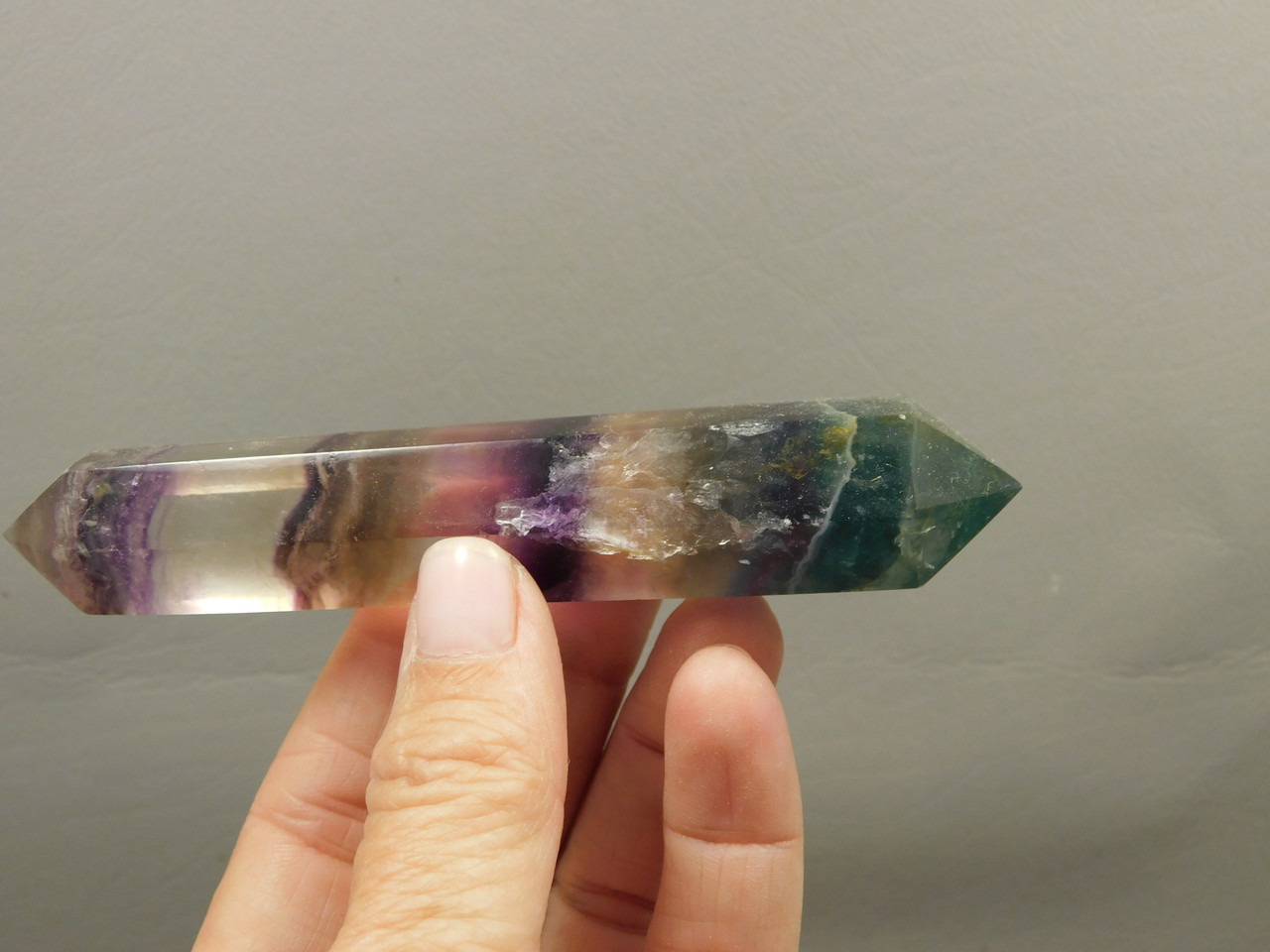 Fluorite Crystal Double Terminated Point 4.3 inch Wand #O18